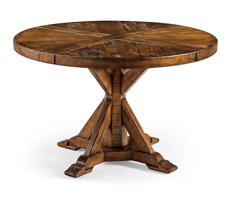 JC Edited - Casually Country Collection - 48" Country Walnut Circular Dining Table