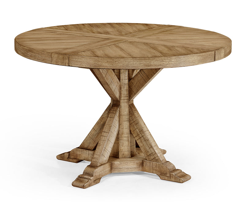 JC Edited - Casually Country Collection - 48" Light Driftwood Circular Dining Table