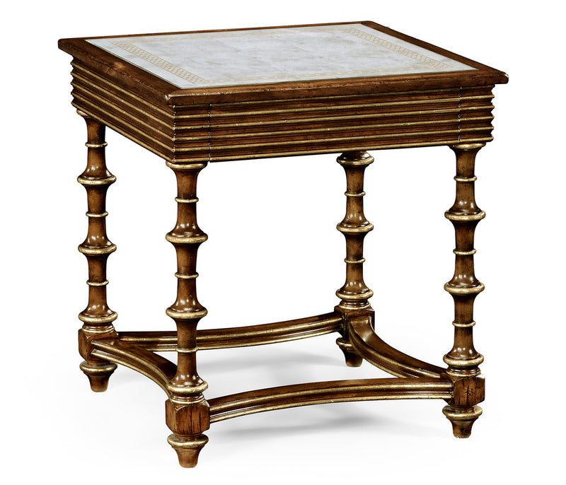 Curated Collection - Walnut and Églomisé Side Table