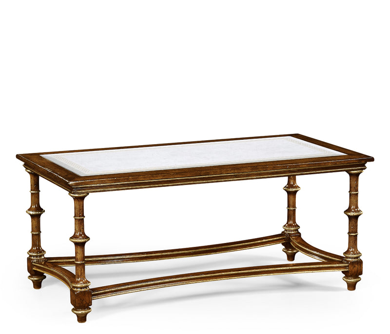 Curated Collection - Walnut and Églomisé Rectangluar Coffee Table