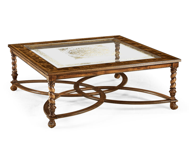 Windsor Collection - Square Oyster & Églomisé Coffee Table (52")