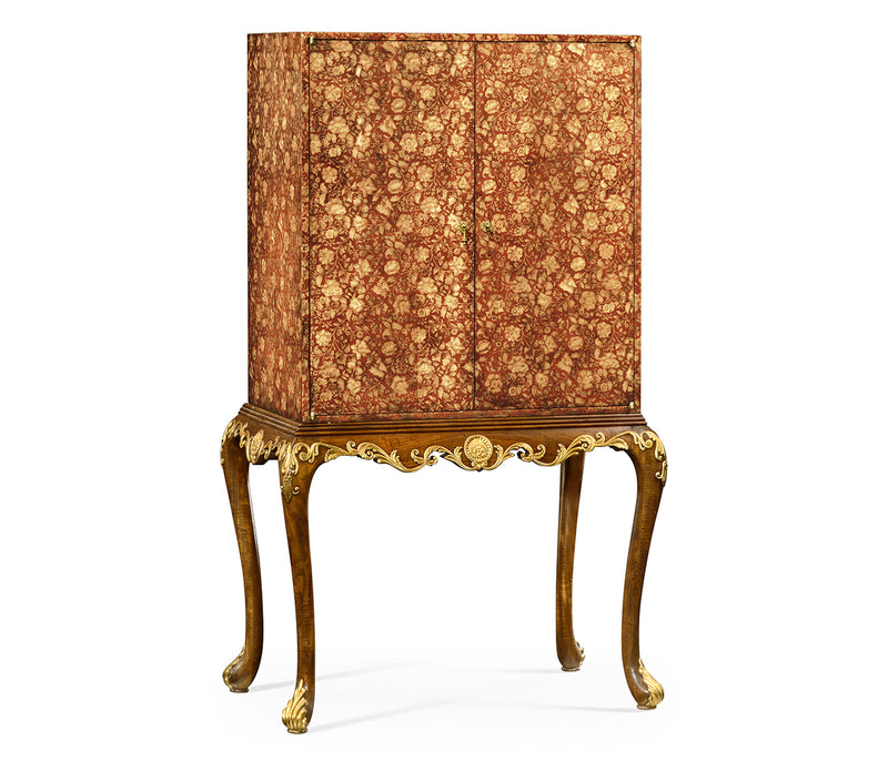 Hampton Collection - Red Chinoiserie Drinks Cabinet