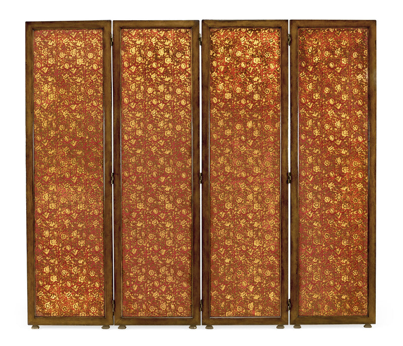 Hampton Collection - Red Chinoiserie four panel screen