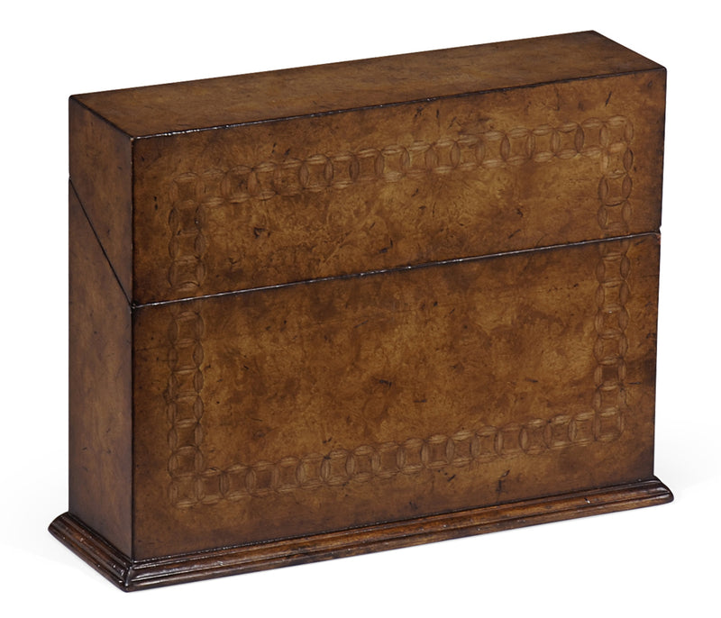 Langton Collection - Rectangular Walnut & Circular Inlay Placemat Box