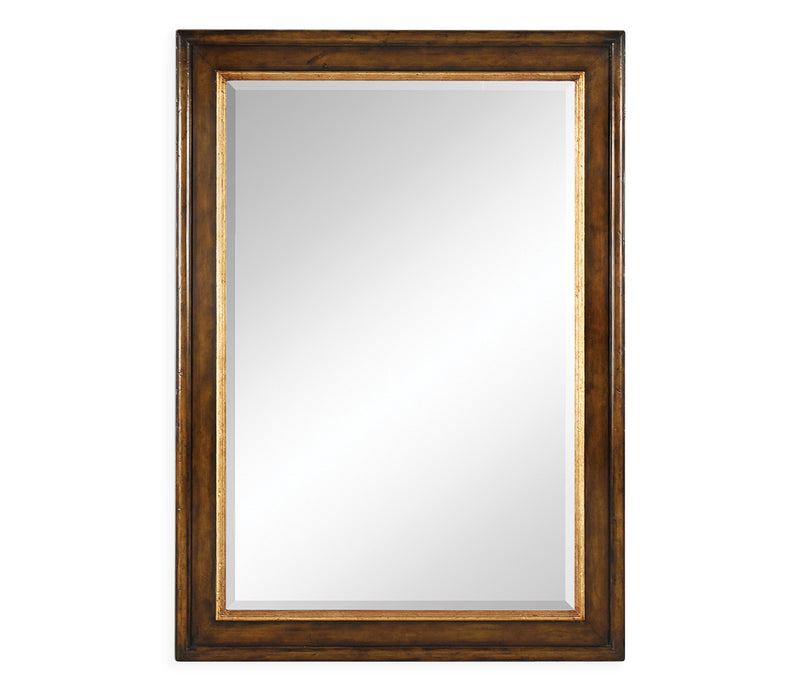 Windsor Collection - Plain walnut rectangular mirror with gilt inset