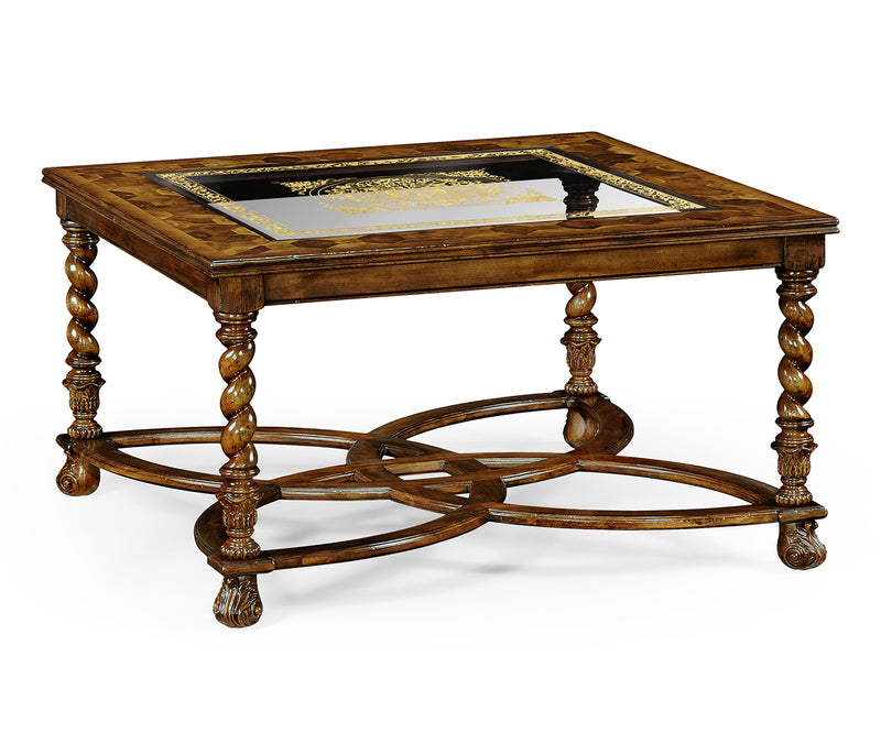 Windsor Collection - Square oyster & églomisé coffee table (40")