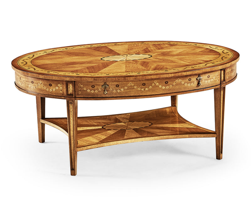 Versailles Collection - Sheraton satinwood oval coffee table