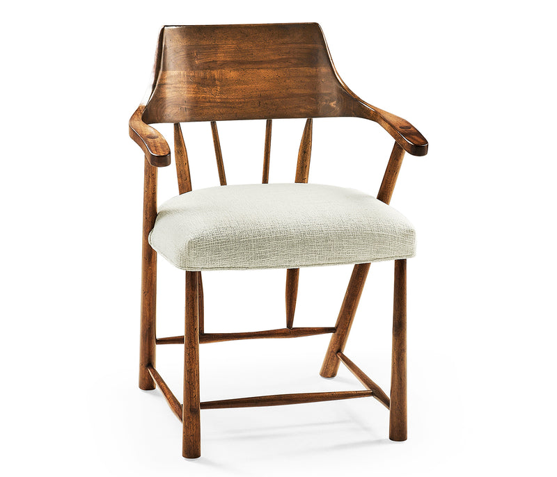 JC Edited - Casually Country Collection - Casual Walnut Captains Chair