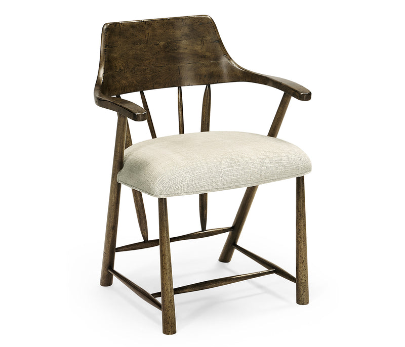 JC Edited - Casually Country Collection - Casual Dark Driftwood Captains Chair