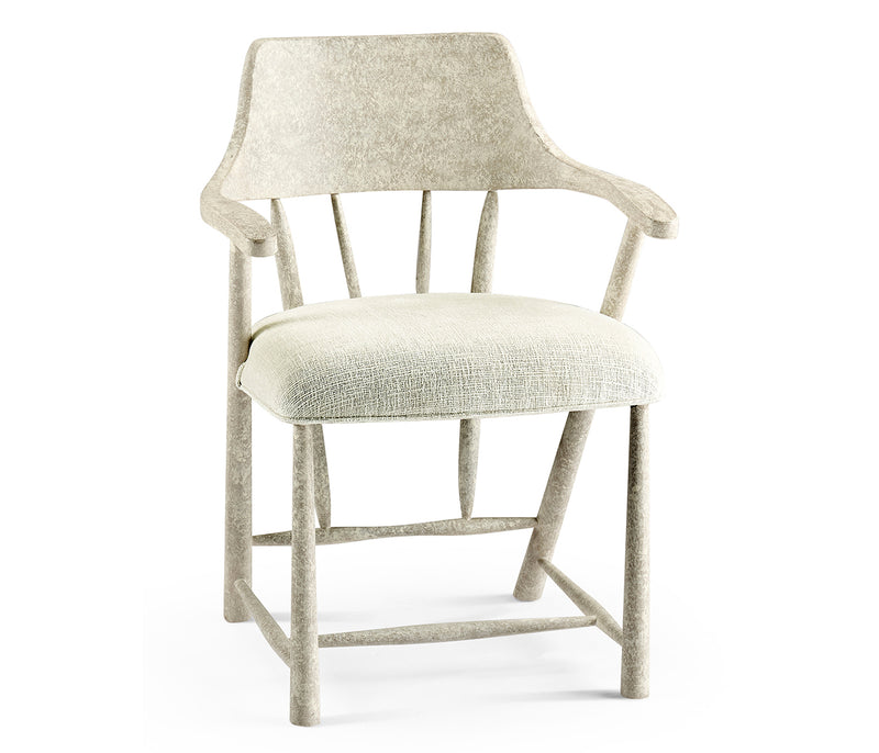 JC Edited - Casually Country Collection - Casual Whitewash Driftwood Captains Chair