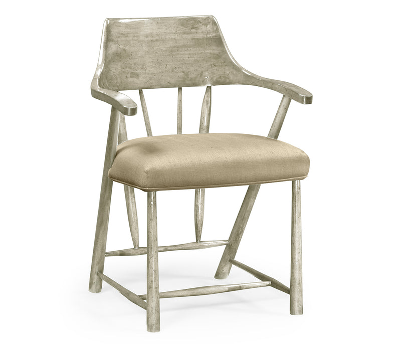 JC Edited - Casually Country Collection - Casual Rustic Grey Captains Chair