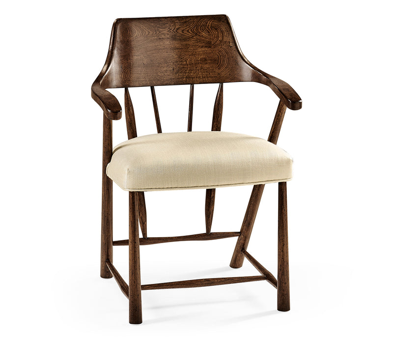 Sherwood Oak Collection - Traditional Dark Oak Captains Chair