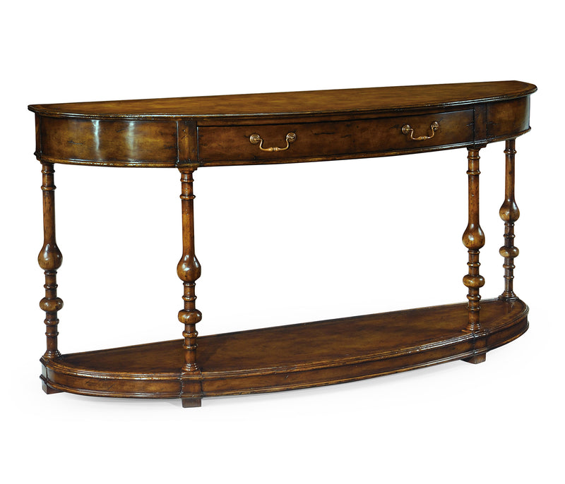 Country Farmhouse Collection - Demilune walnut console (Large)