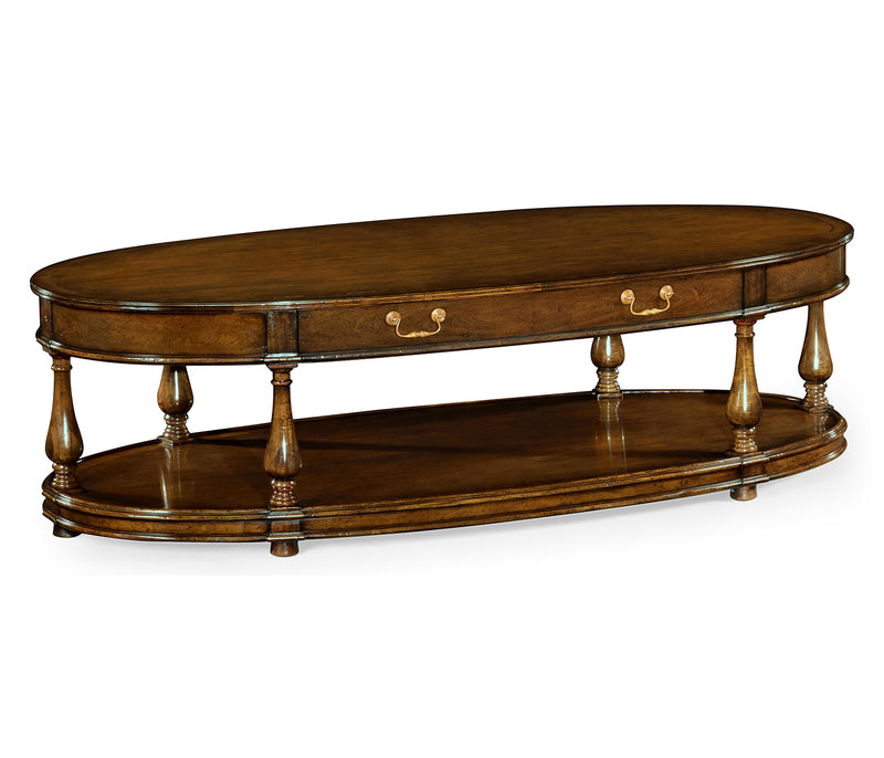 Windsor Collection - Large oval walnut coffee table