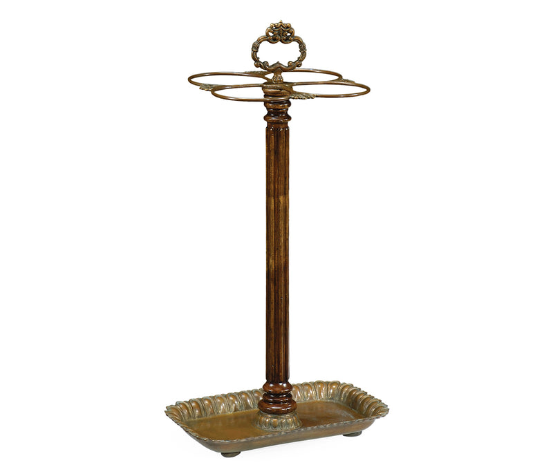 Buckingham Collection - Walnut & Brass Umbrella Stand