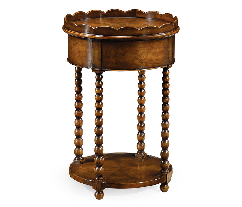 Country Farmhouse Collection - Bobbin turned round lamp table