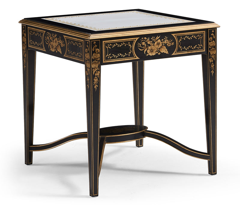 Kensington Collection - Black & Églomisé Square Side Table