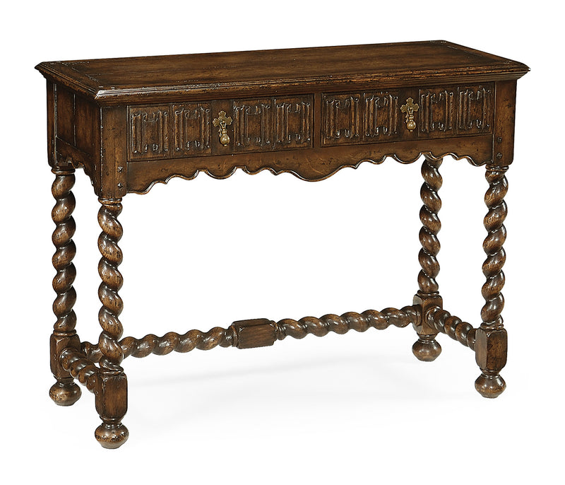 Sherwood Oak Collection - Linenfold Dark Oak Console