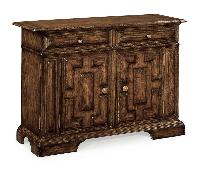 Sherwood Oak Collection - Tudor Style Dark Oak Side Cabinet