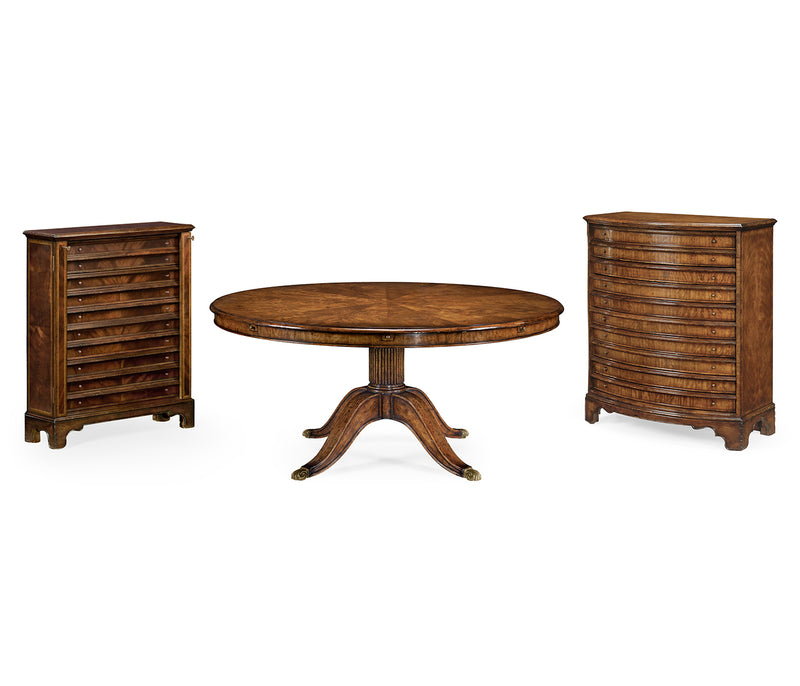 Windsor Collection - 66" Walnut extending circular dining/ games table