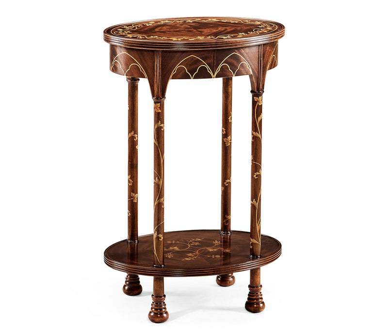 Buckingham Collection - "Gothic" Mahogany Oval Lamp Table