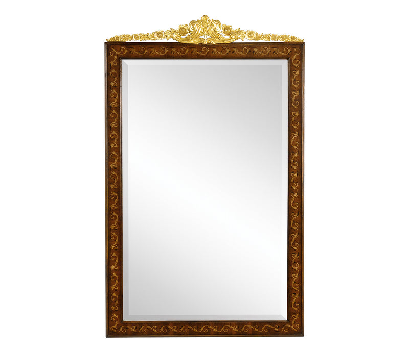 Versailles Collection - Louis XVI Style inlaid & gilded rectangular mirror