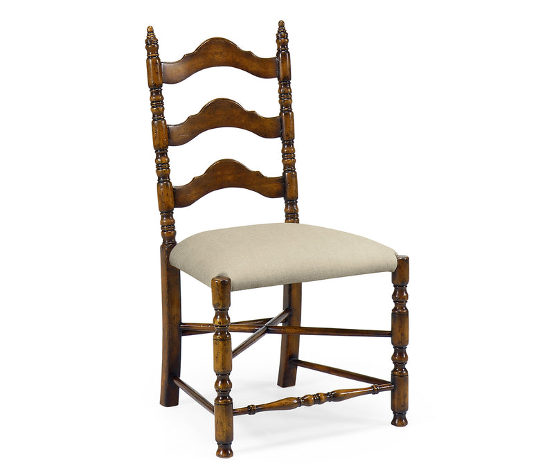 Country Farmhouse Collection - Walnut Ladder Back Country Chair (Side)