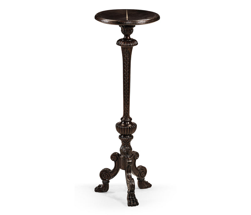 Sherwood Oak Collection - Baroque Style Dark Oak Candlestand