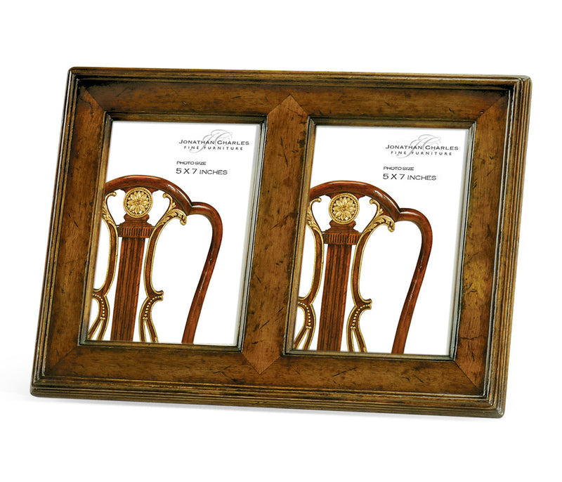 Country Farmhouse Collection - 5" x 7" Double Country Walnut Picture Frame