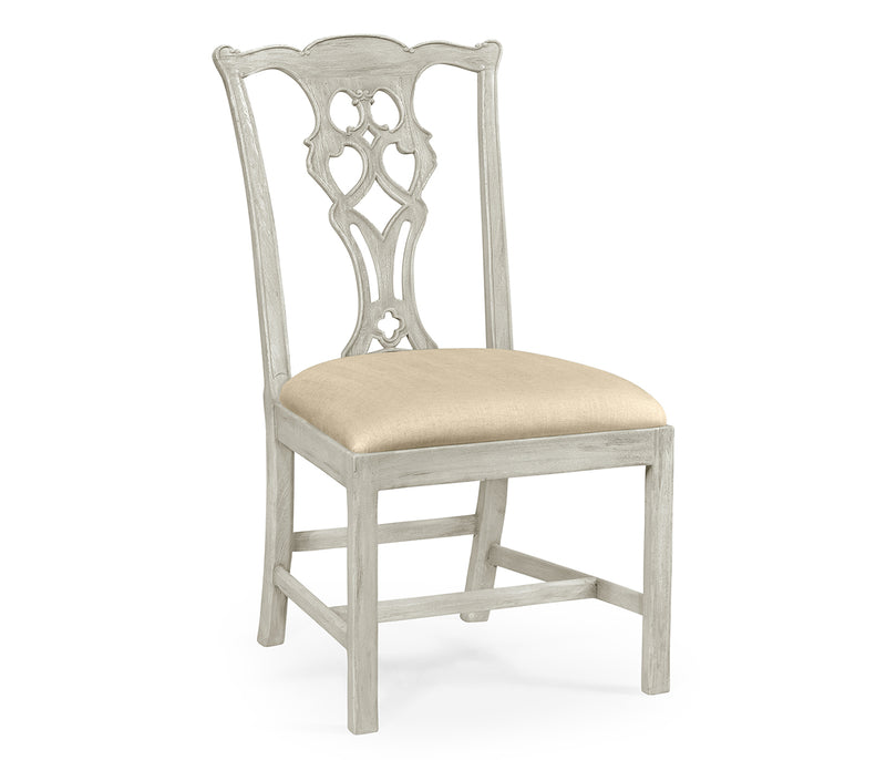 JC Edited - Assorted Collection - Casual Chippendale Grey Mahogany Side Chair