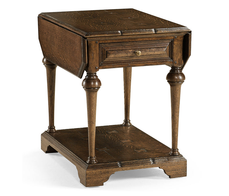 Sherwood Oak Collection - Elizabethan Style Dark Oak Pembroke Table