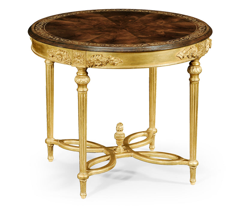 Versailles Collection - Napoleon III mahogany centre table (Gilded  base)