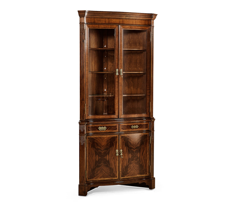 Buckingham Collection - Serpentine Mahogany Corner Cabinet