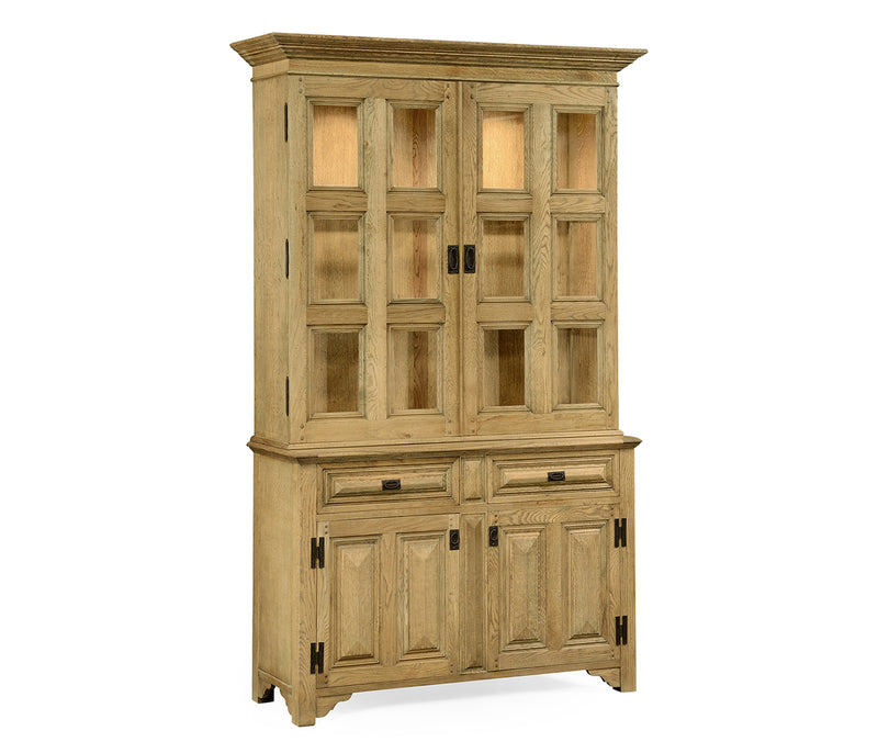 Sherwood Oak Collection - Tudorbethan Natural Oak China Cabinet