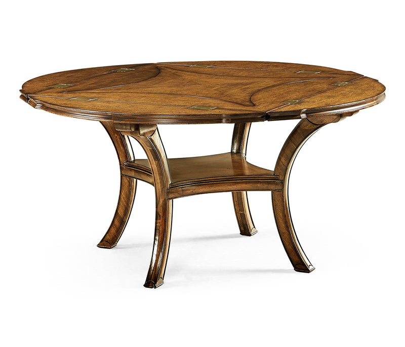 JC Edited - Huntingdon Collection - Figured Walnut Square To Circle Dining Table