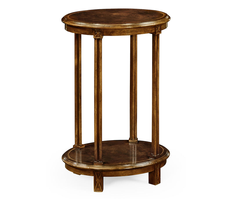 Tribeca Collection - Dark walnut oval lamp table