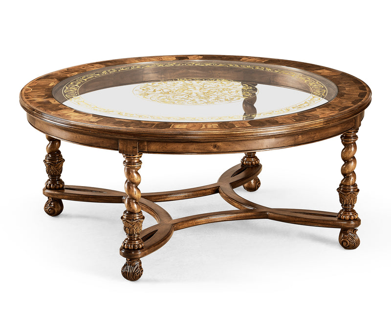 Windsor Collection - Circular oyster & églomisé coffee table