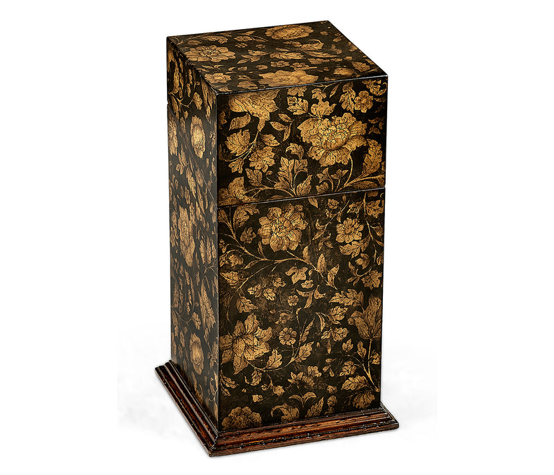 Hampton Collection - Single Glass Decanter & Black Chinoiserie Case