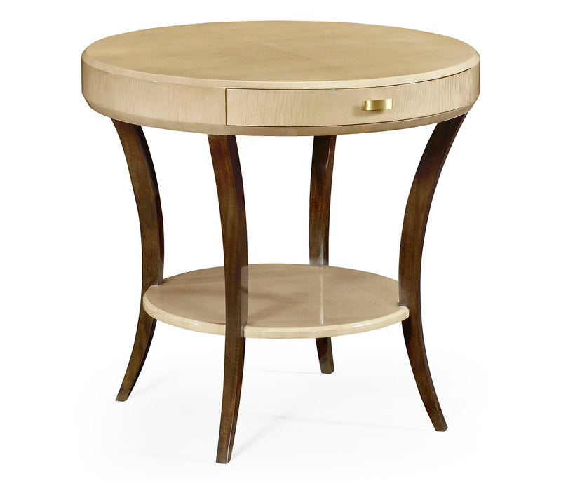 JC Modern - Opera Collection - Art Deco Round Side Table with Drawer