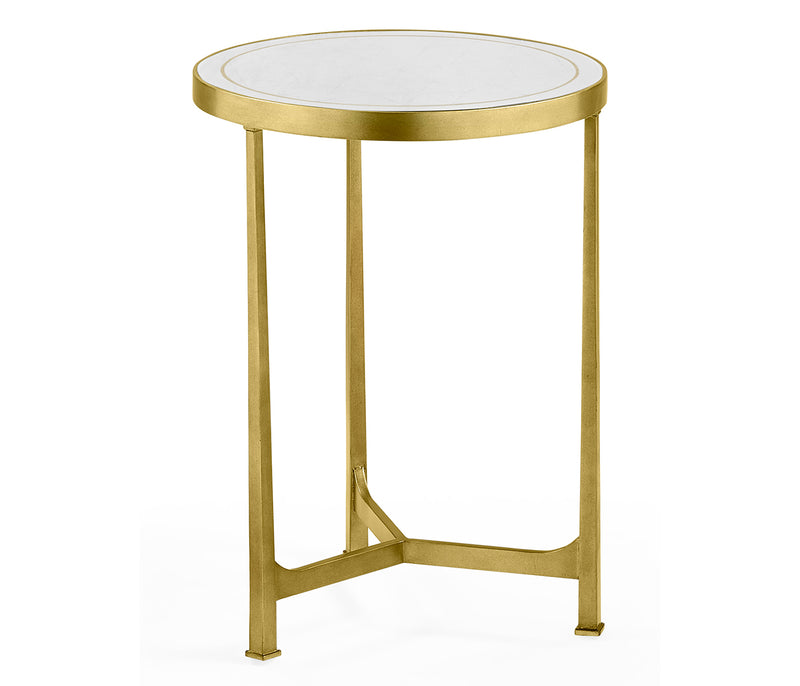 JC Modern - Luxe Collection - Églomisé & Gilded Iron Round Lamp Table