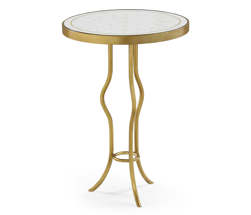 JC Modern - Luxe Collection - Églomisé & Gilt Iron Round Wine Table