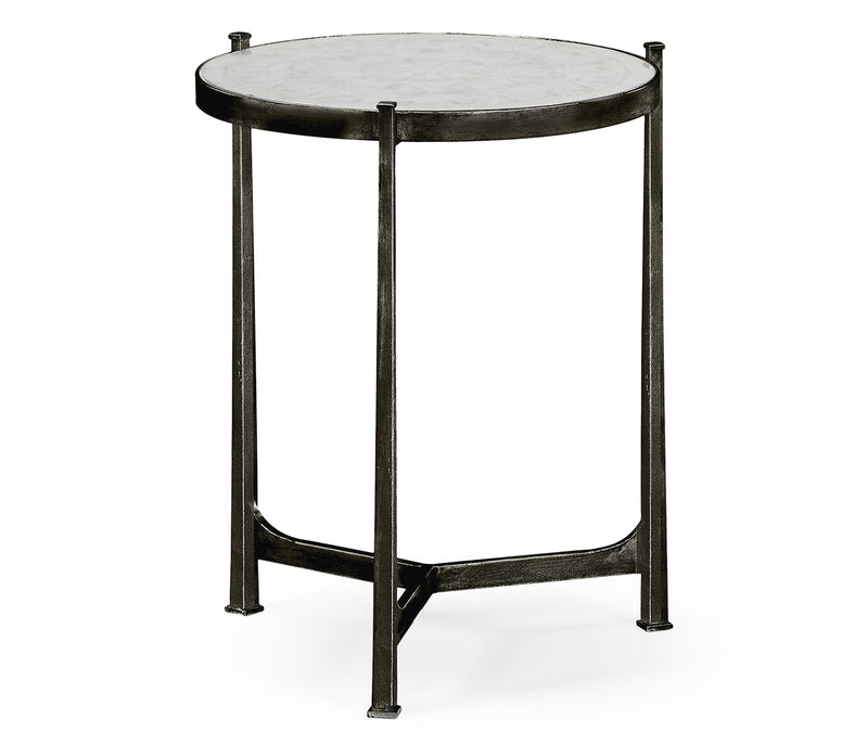 JC Modern - Luxe Collection - Églomisé & Bronze Medium Iron Lamp Table