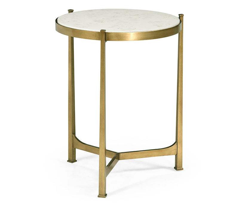 JC Modern - Luxe Collection - Ivory Scagliola & Gilded Medium Iron Lamp Table