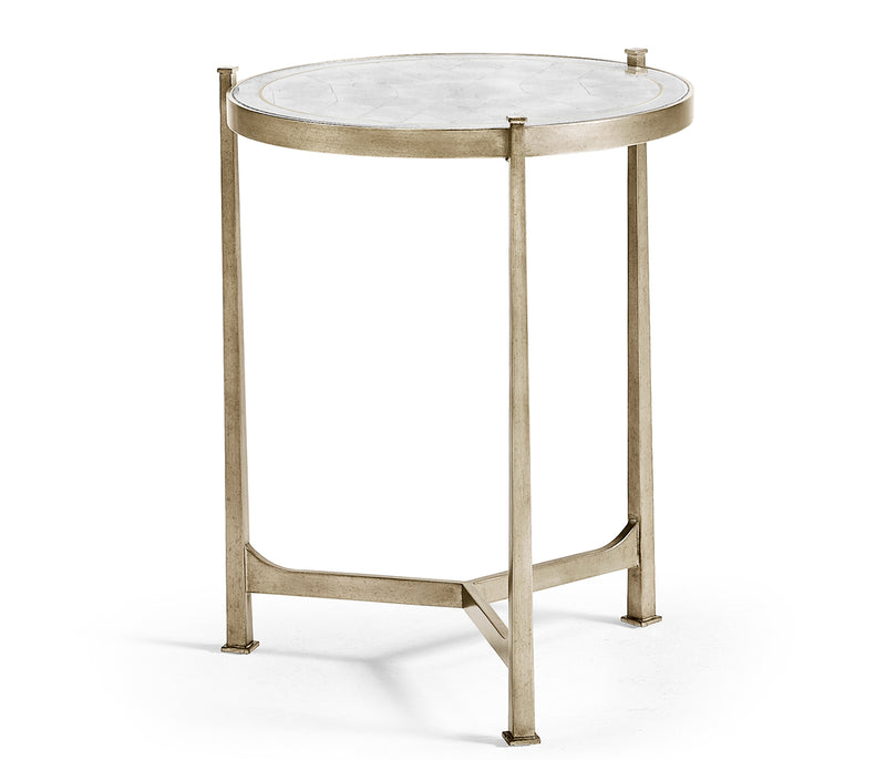 JC Modern - Luxe Collection - Églomisé & Silver Medium Iron Lamp Table