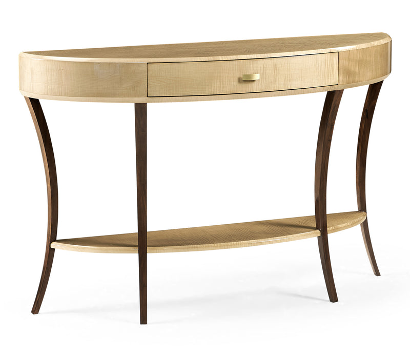 JC Modern - Opera Collection - Art Deco Large Demilune Console Table with Drawer