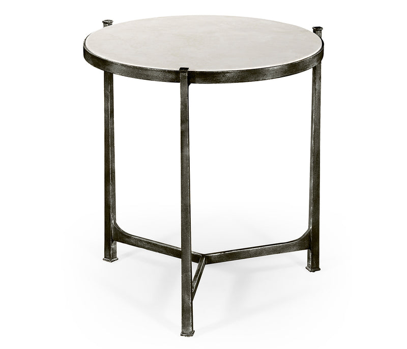 JC Modern - Luxe Collection - Large Scagliola & Bronze Round Side Table