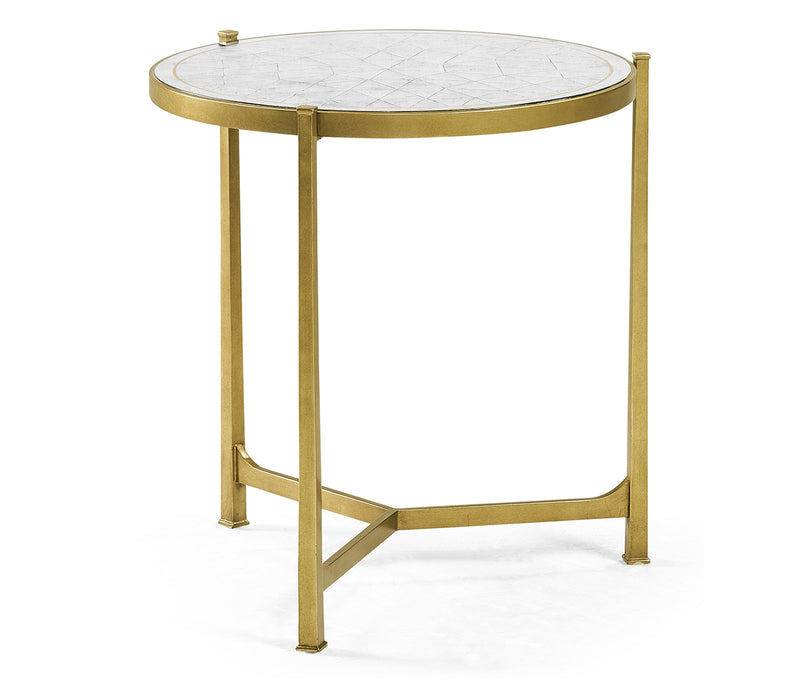 JC Modern - Luxe Collection - Large Églomisé & Gilded Iron Lamp Table