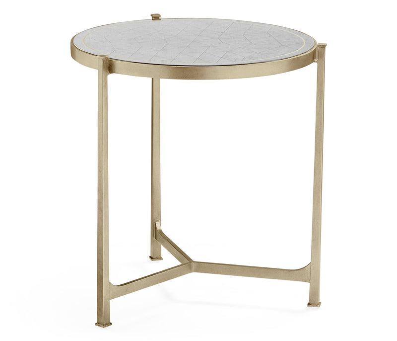 JC Modern - Luxe Collection - Large Églomisé & Silver Iron Lamp Table