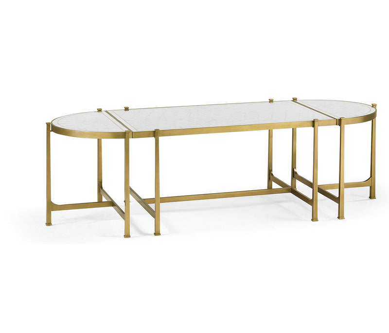 JC Modern - Luxe Collection - Églomisé & Gilded Iron Bunching Tables