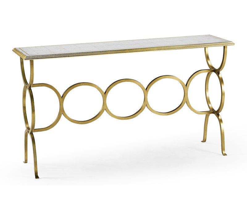 JC Modern - Luxe Collection - Églomisé & Gilded Iron Circles Console